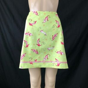 Randi M Skirt Size 4 Pink Green Shoe Print